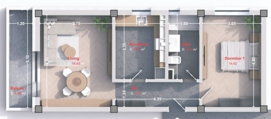 Apartamente 2 camere Rediu