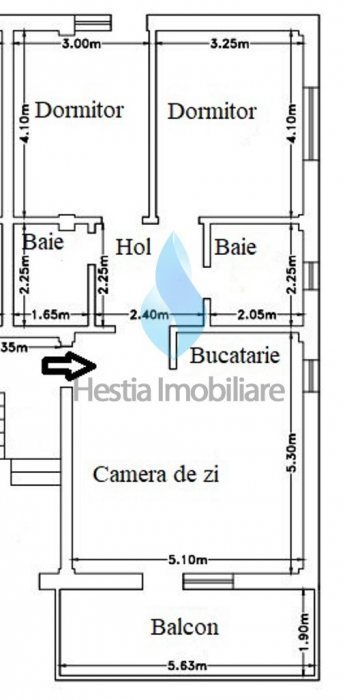 Apartament cu trei camere, 77mp, Valea Lupului.