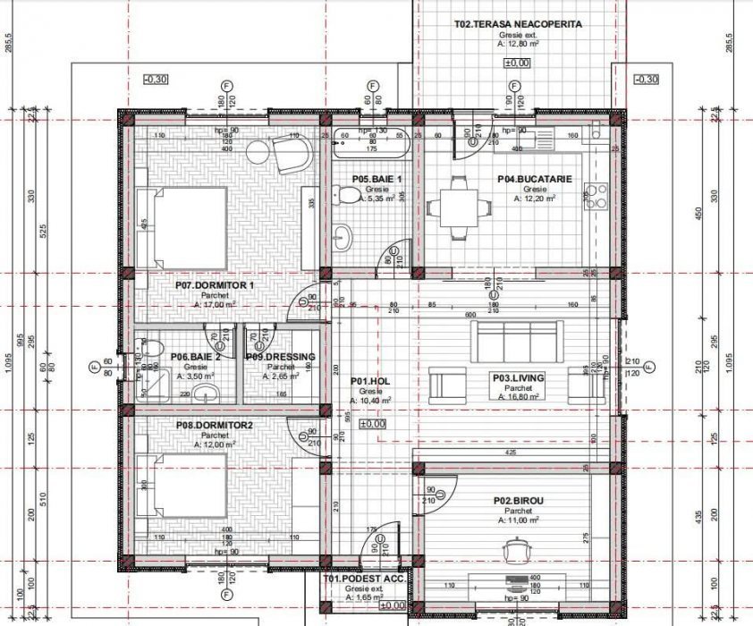Case Vorovesti, plan parter, 4 camere
