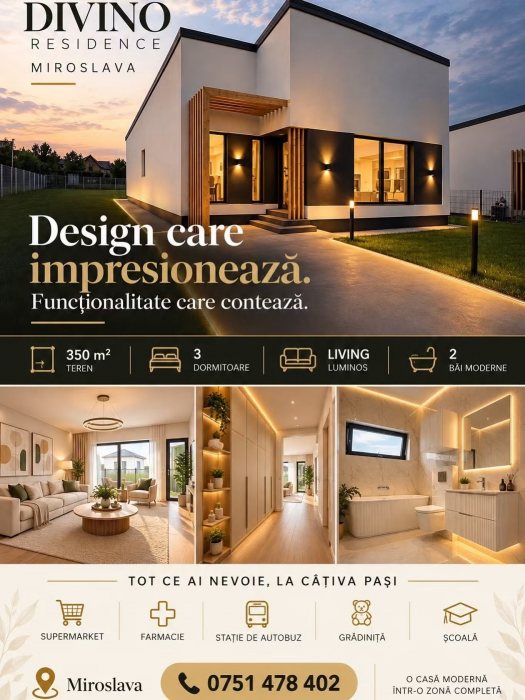 🏡 CASĂ PREMIUM PLAN PARTER – 175.000 € TVA INCLUS | 100 MP UTILI | TEREN 500 MP | ZONA MALL MOLDOVA,
