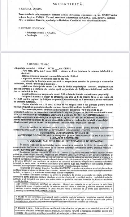 Loturi Teren Intravilan Bârnova - Cercu ( la 3 km Lidl Vișoianu )