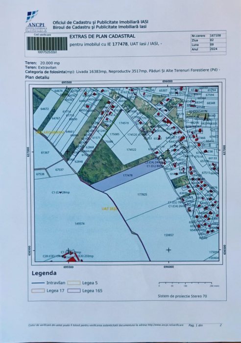 2 ha, teren extravilan, Municipiul Iași, cartierul Moara de vânt, intabulat UAT Iași, rezidential